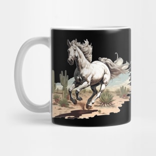 White Stallion in the Desert Mug